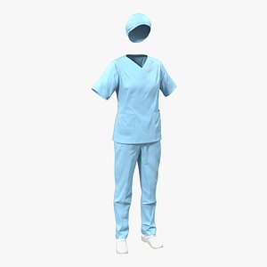 female surgeon dress 11 3d model