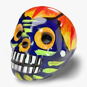Dia de Muertos Ceramic Sugar Skull 3D Model