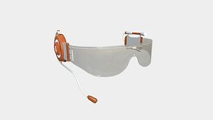 SciFi Glasses D06 White Wood - Character Design Fashion 3D model