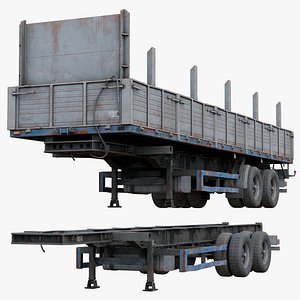 3D Side Wall Trailer Chassis Realtime model
