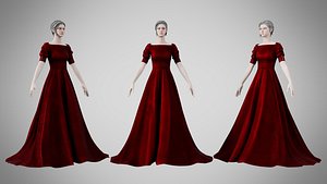 Dress 50 Burgundy Velvet model