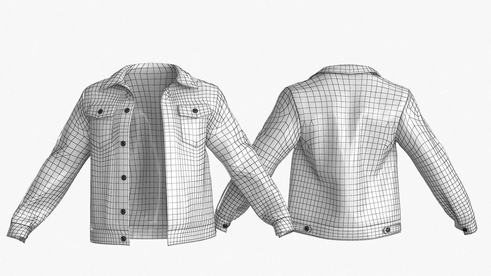 Male Female Denim Jacket Model - TurboSquid 2346575