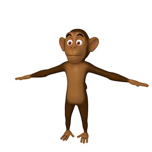 monkey cartoon character 3D model