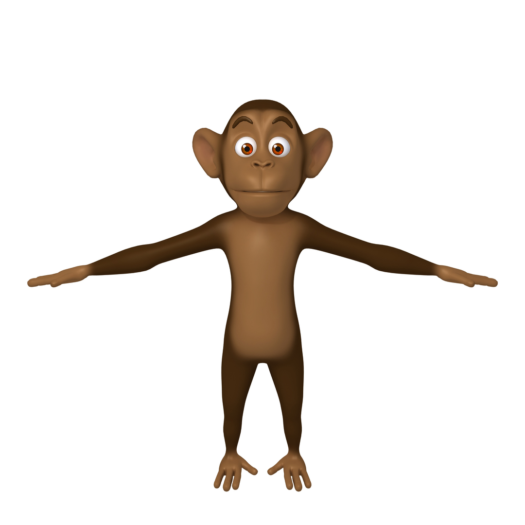 Monkey Cartoon Character 3D Model - TurboSquid 1485592