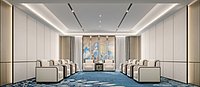 Modern VIP Reception Room with Blue Carpet