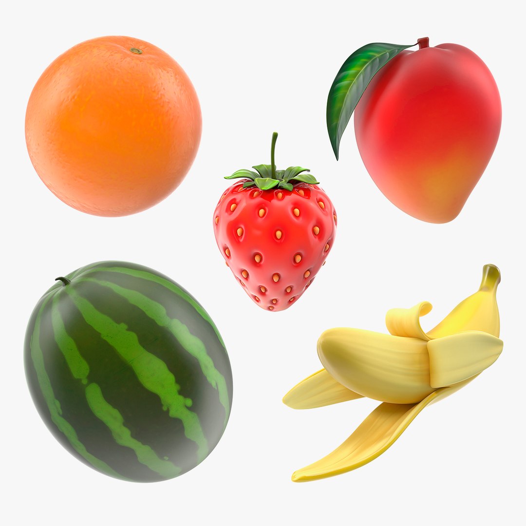 Cartoon Fruits Collection 3 3D model preview