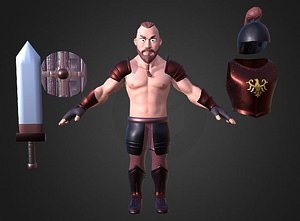 barbarian dwarf ar 3D model