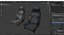 RECARO Expert Comfort Leather black Artista black and Grey Seat 3D model