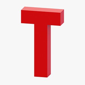 3D Pixel Letter T model