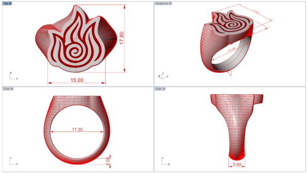 Fire Element Signet Ring model - TurboSquid 1875966