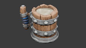 3D Stylized a mug of beer model