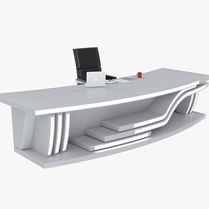 TV Studio Desk 2 3D model