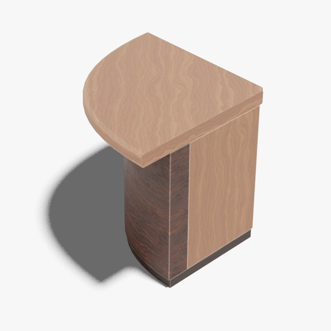 3D Japanese Furniture Kit Counter 4 Of 7 Outer Corner Round