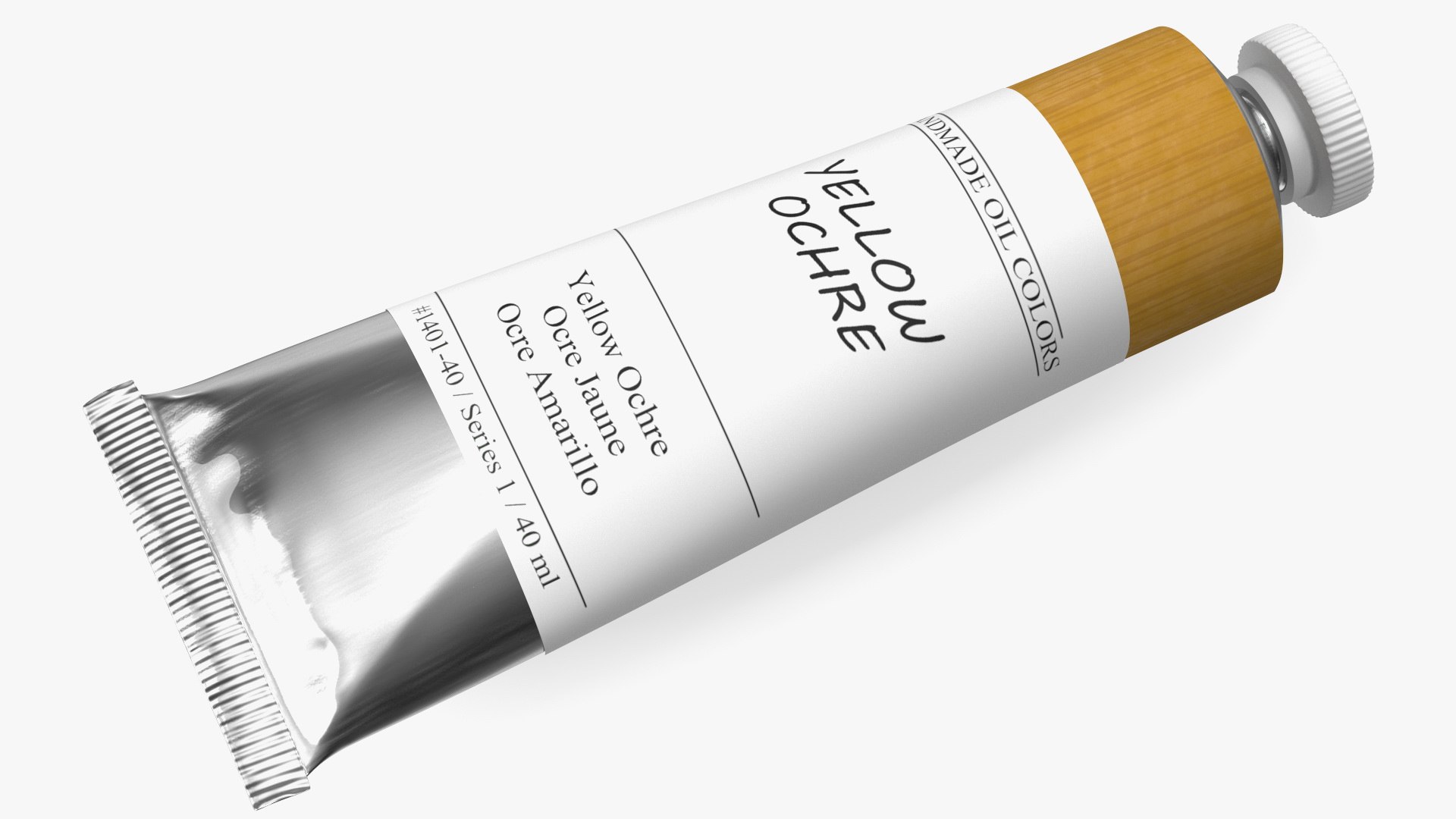 Yellow Ochre Oil Paint Tube 3D model preview