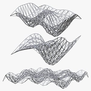 3D model Parametric Steel Frame Canopies Set-01