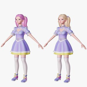 Cute stylized girl