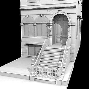 chicago brownstone 3d max
