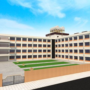 3D japanese anime school model