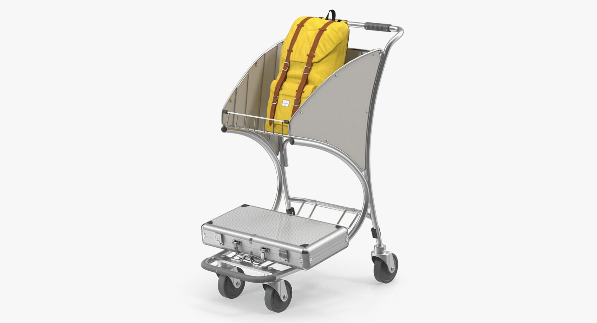 Duty Free Airport Luggage Trolley 3D Model 3D model preview