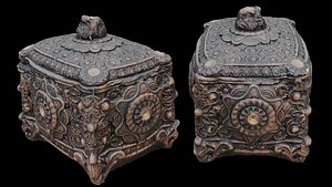 Ornate Antique Jewelry Box 3D Scan 3D model