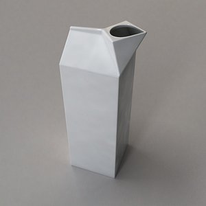 3D milk box porcelain