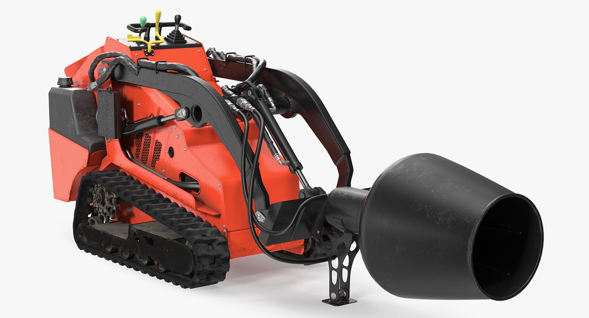 Mini Skid Steer Loader Mixer Rigged 3D Model 3D model preview