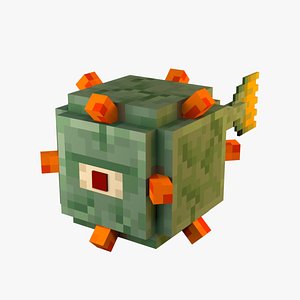3D Minecraft Guardian model