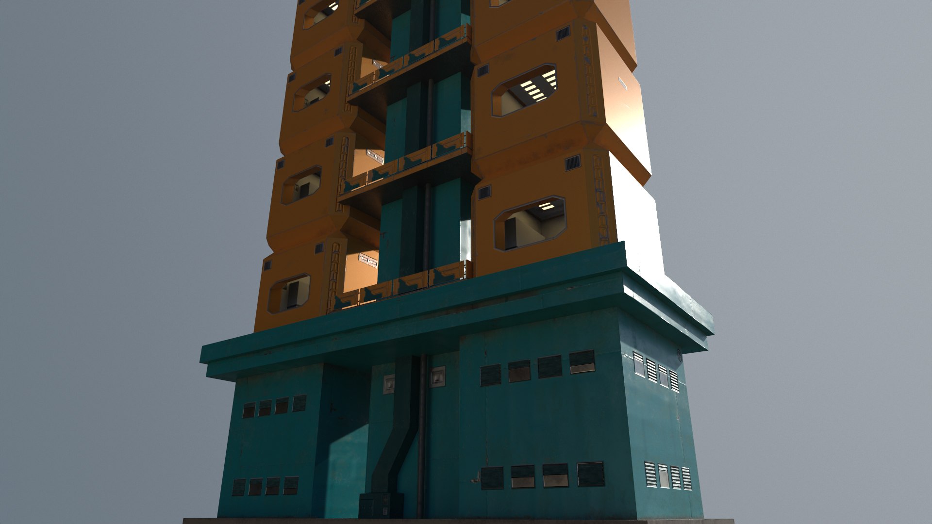 Cyberpunk LowCost  Housing Tower  Brutalist Stackable Apartments 4K PBR model https://p.turbosquid.com/ts-thumb/dx/ZpPQf8/bf/cpap7/jpg/1765292053/1920x1080/fit_q87/3a7b55c9cbbd35ff85c1b03075ba0a72dfc4864d/cpap7.jpg