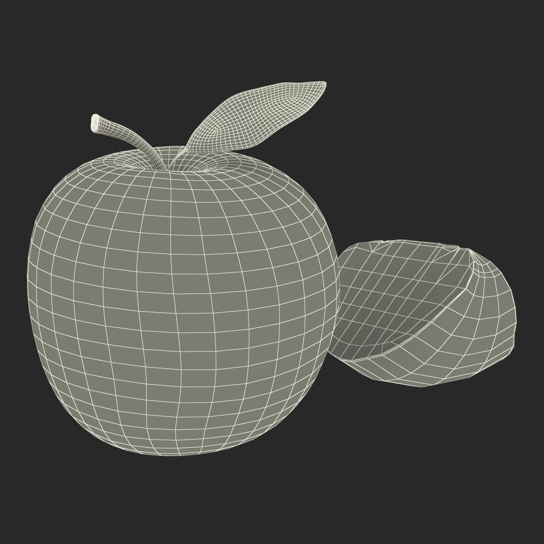 apple fruit 3d obj