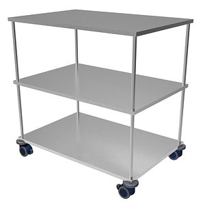 3d model trolley car stainless steel