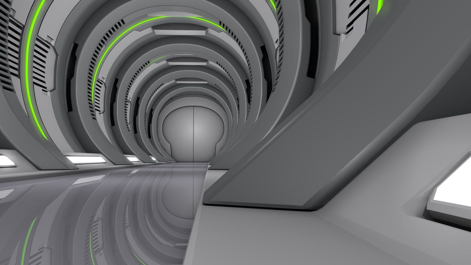Sci Fi Corridor 3D Model - TurboSquid 2351196