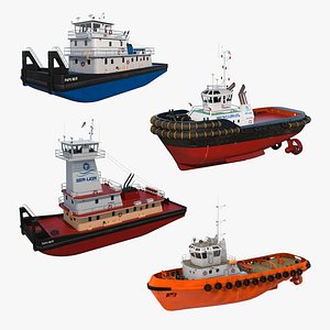 3D tug boats 3 model
