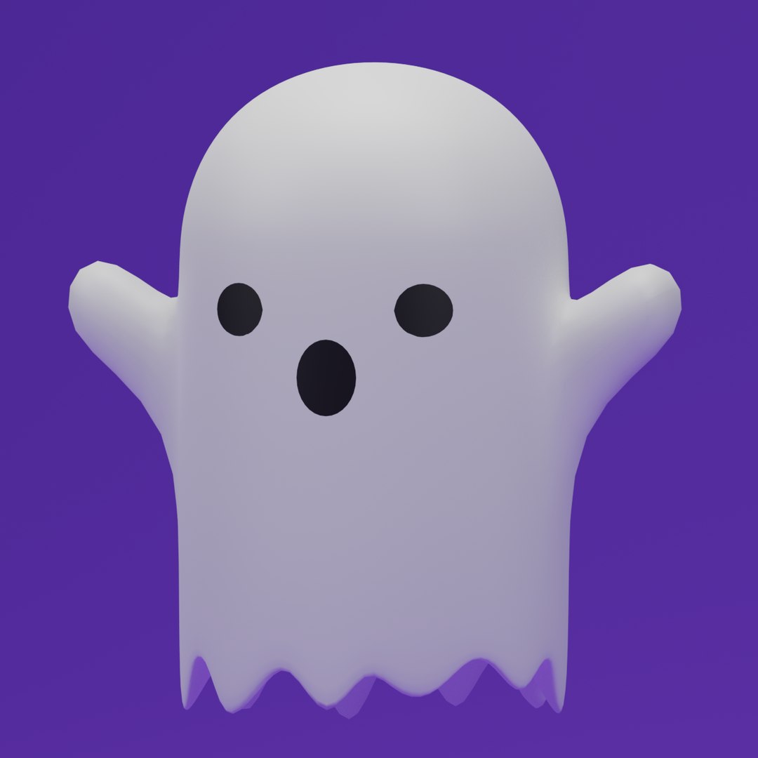 3D Cartoon Cute Ghost model - TurboSquid 1829302