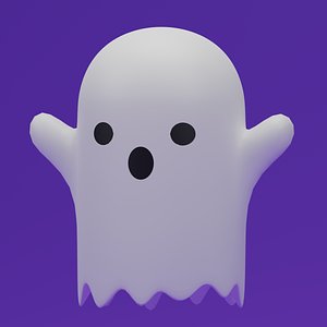 3D Cartoon Cute Ghost model