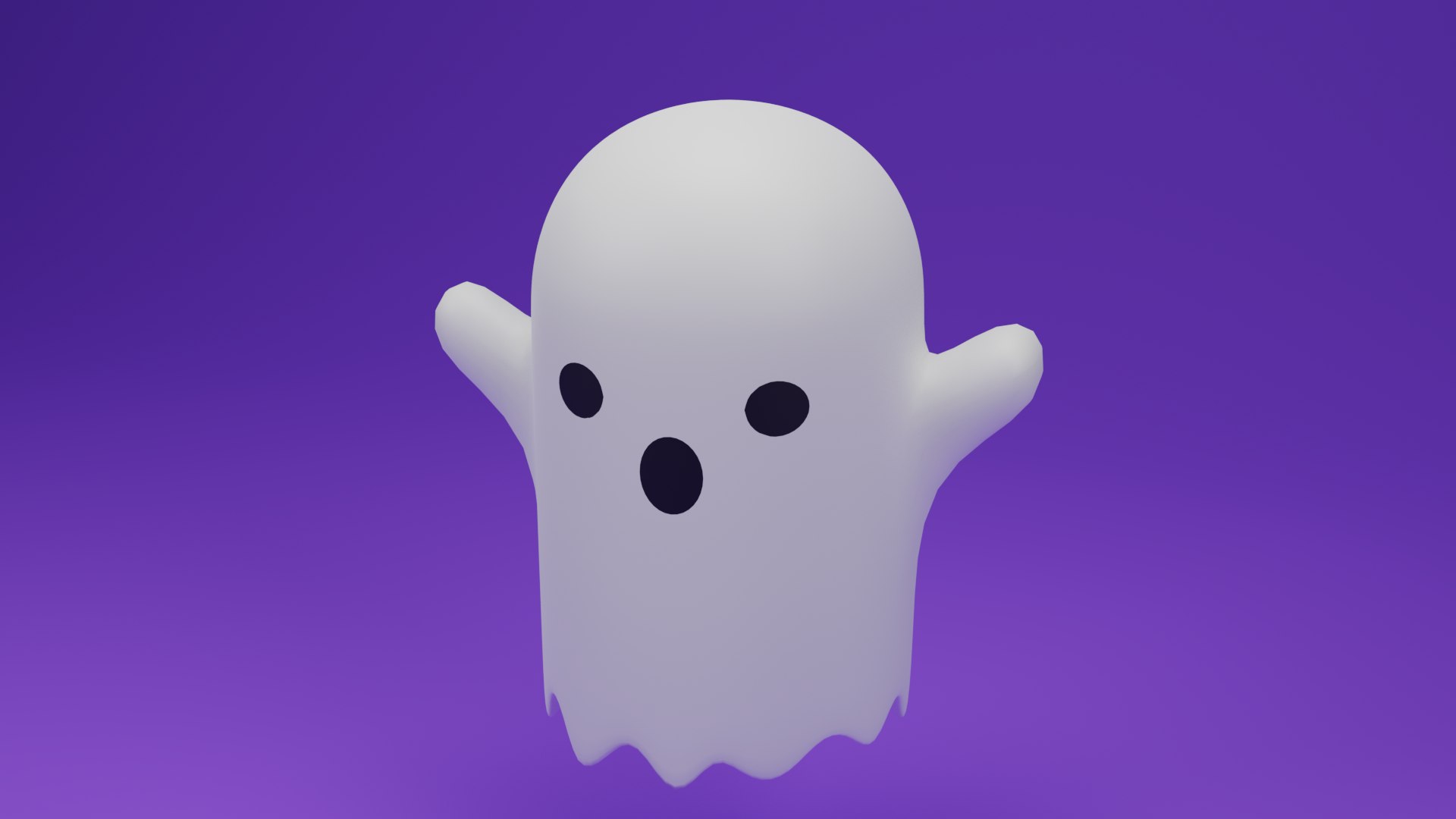 3D Cartoon Cute Ghost model - TurboSquid 1829302
