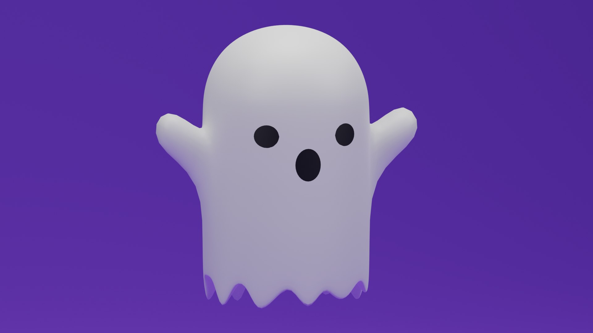 3D Cartoon Cute Ghost model - TurboSquid 1829302