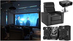 Detailed Home Cinema Interior 3D
