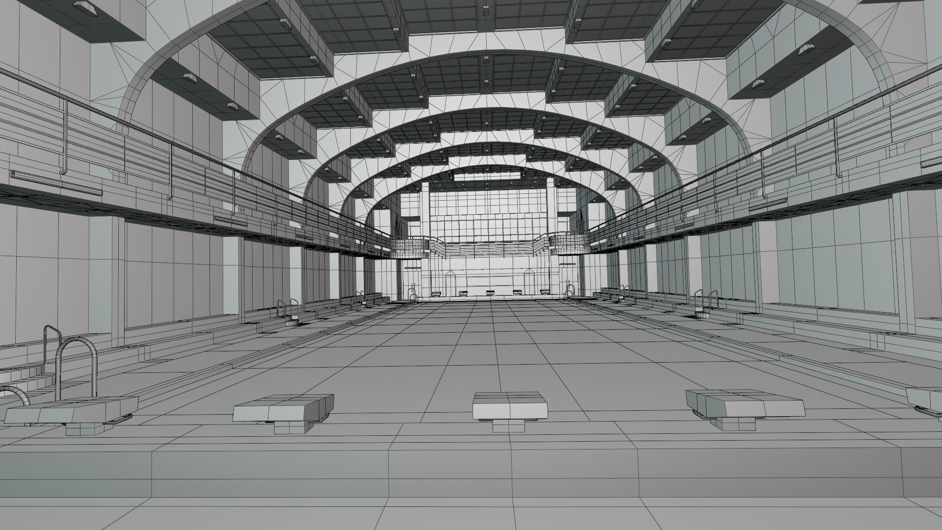 3D Swimming Pool Interior Scene - TurboSquid 1894203