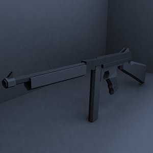 free thompson m1a1 smg 3d model
