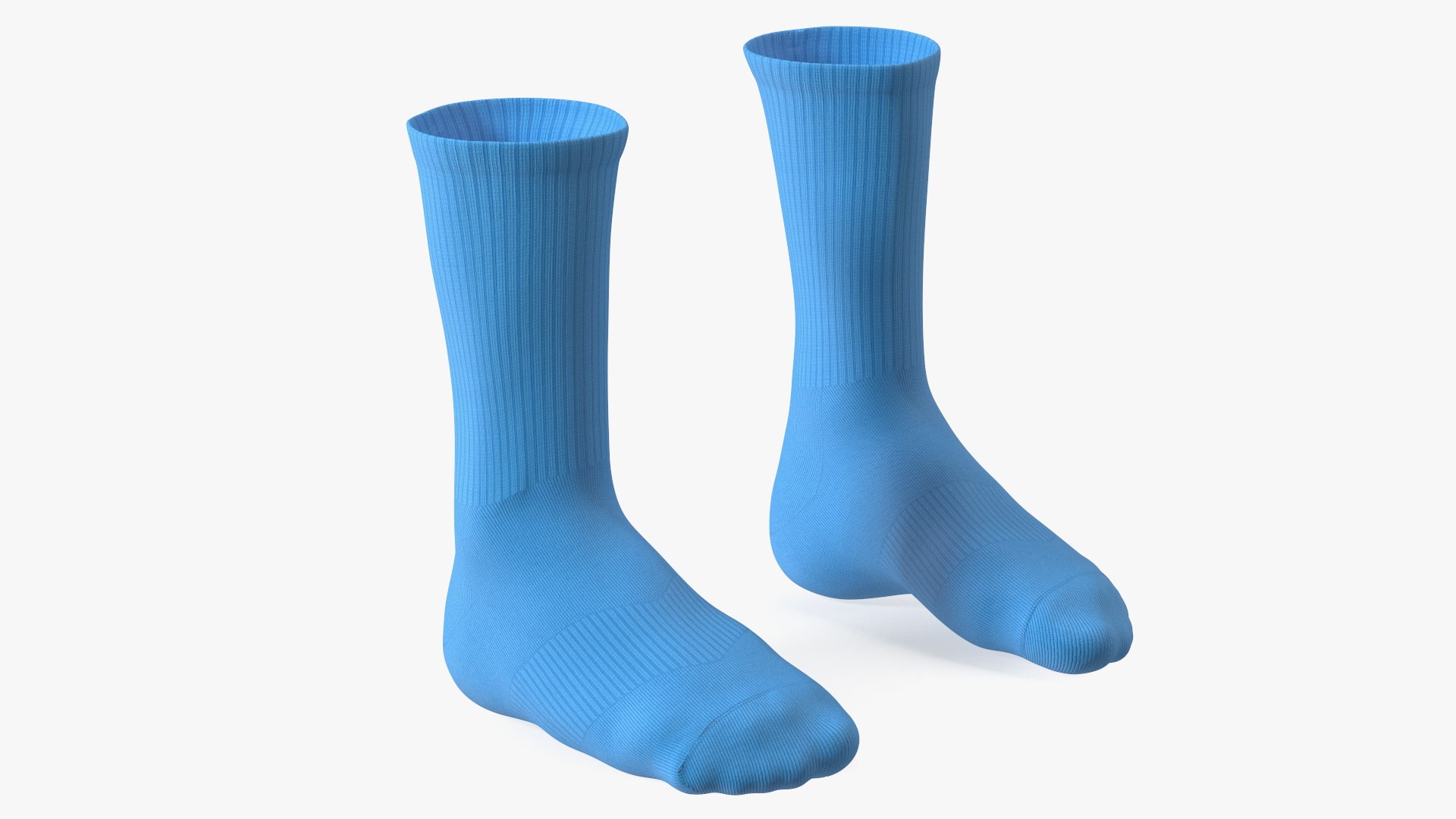 Long Socks Blue on The Foot Standing 3D model preview