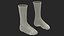Lange Socken blau auf dem Fuß stehend