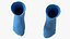 Lange Socken blau auf dem Fuß stehend