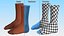 Lange Socken blau auf dem Fuß stehend