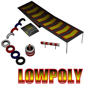 rally track props 3d model