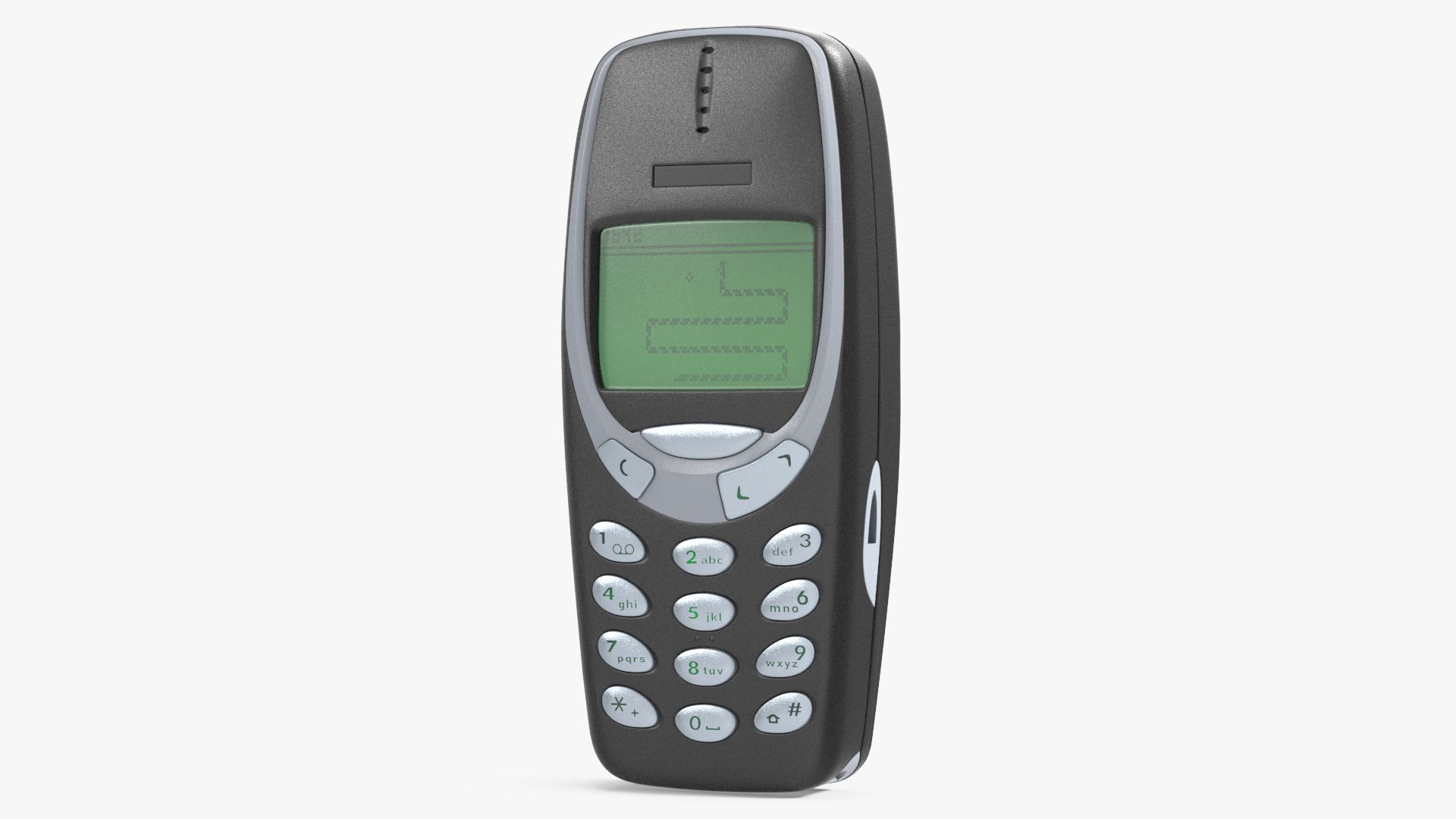 Cellular Phone Black Switched On 3D model preview