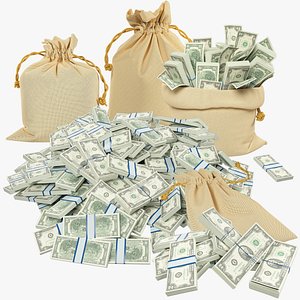 Money Bags Collection V36 3D model