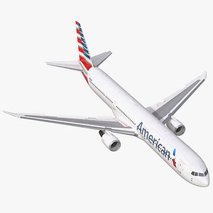 Boeing 767-400ER American Airlines Rigged 3D Model