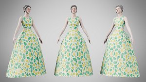 Dress 32 Tropical Leaf Print