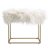Beliani MANHATTAN Faux Fur Footstool