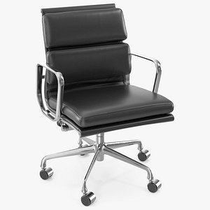 3D Executive Office Chair with Padded Backrest Black